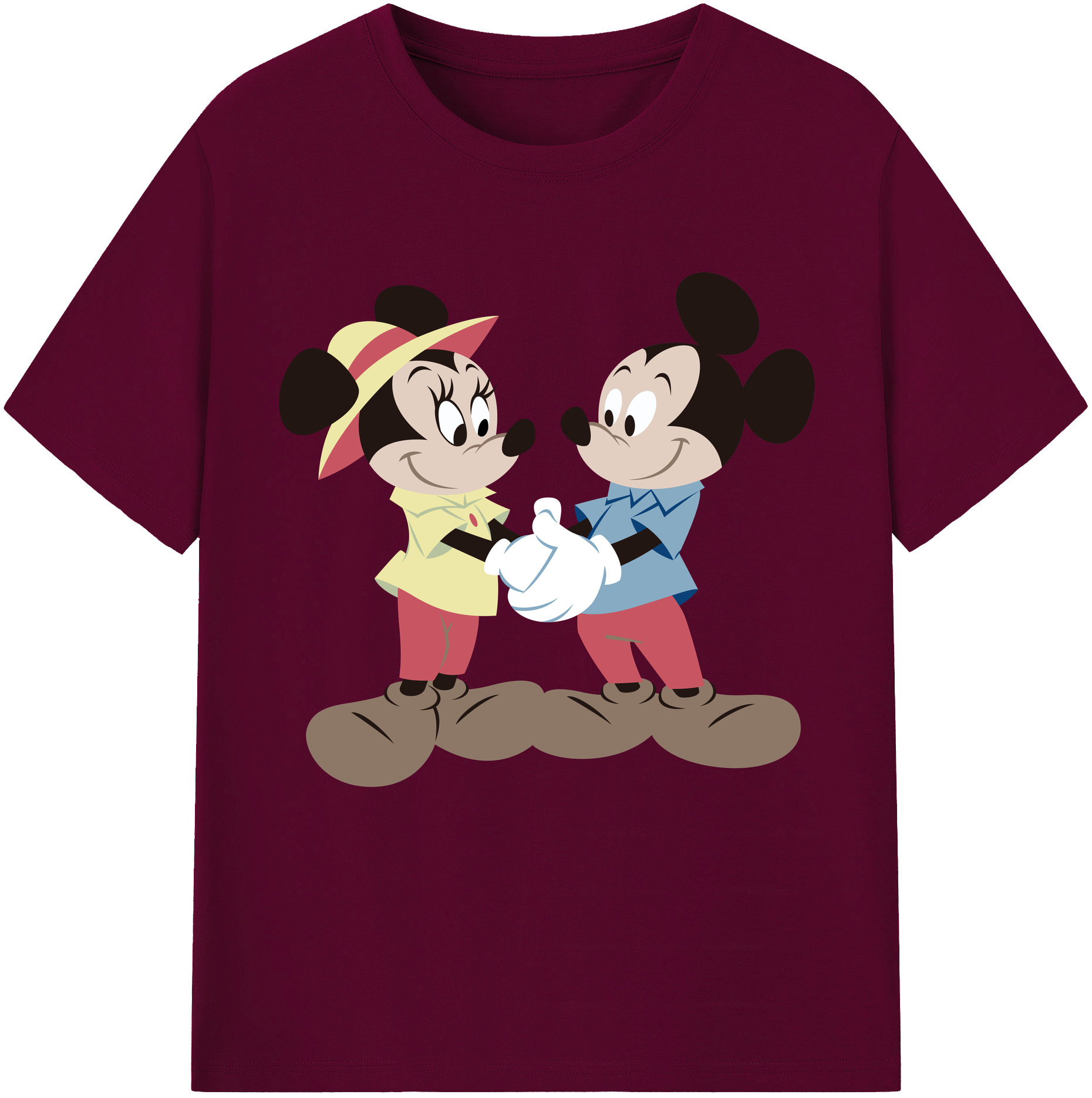 （画像用） ミッキーマウス Mickey Mouse レディースカジュアルプリントTシャツ（綿100％）